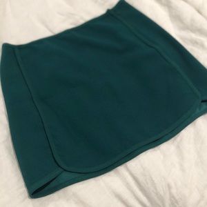 Green mini skirt